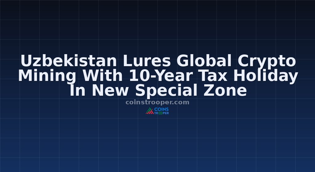 Uzbekistan Lures Global Crypto Mining With 10-Year Tax Holiday In New Special Zone