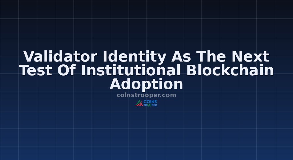 Validator Identity As The Next Test Of Institutional Blockchain Adoption