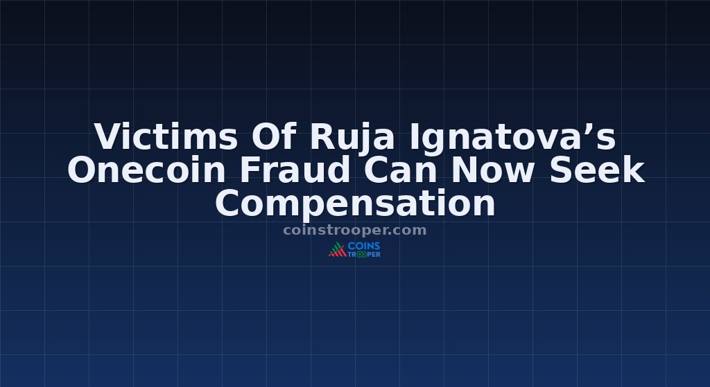 Victims Of Ruja Ignatova’s Onecoin Fraud Can Now Seek Compensation
