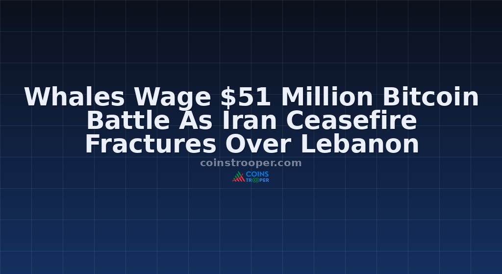 Whales Wage $51 Million Bitcoin Battle As Iran Ceasefire Fractures Over Lebanon