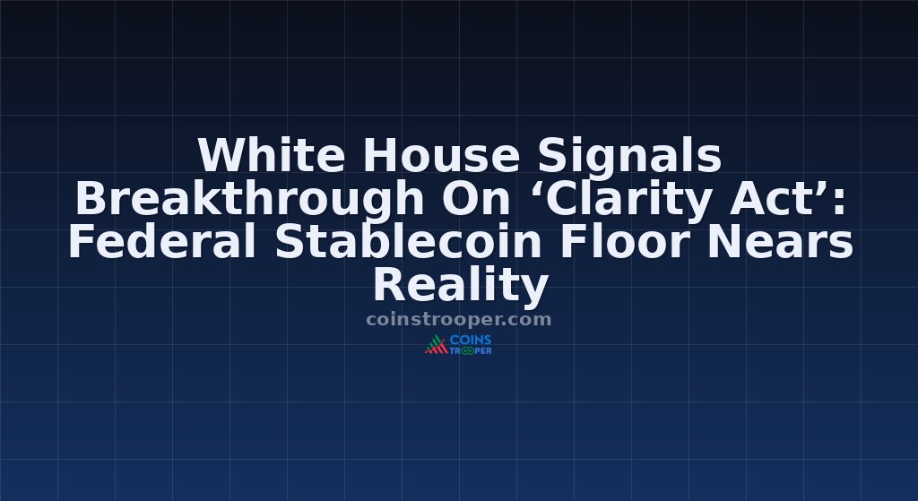 White House Signals Breakthrough On ‘Clarity Act’: Federal Stablecoin Floor Nears Reality
