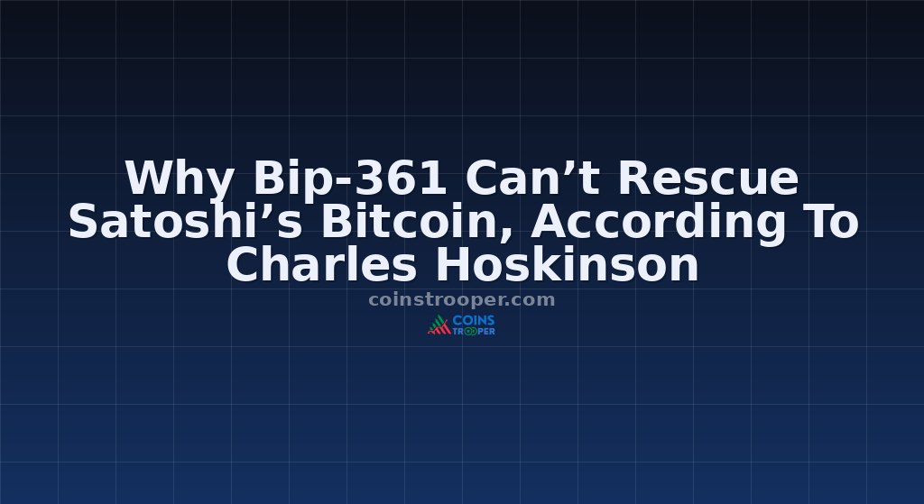 Why Bip-361 Can’t Rescue Satoshi’s Bitcoin, According To Charles Hoskinson