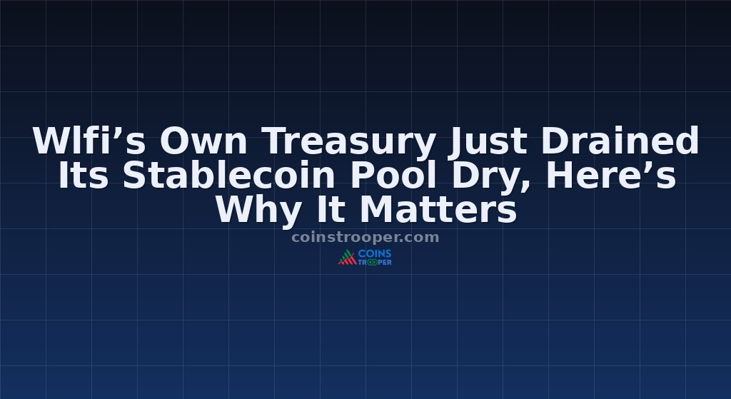 Wlfi’s Own Treasury Just Drained Its Stablecoin Pool Dry, Here’s Why It Matters