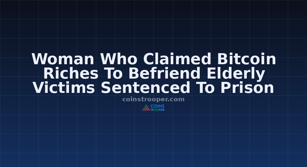 Woman Who Claimed Bitcoin Riches To Befriend Elderly Victims Sentenced To Prison