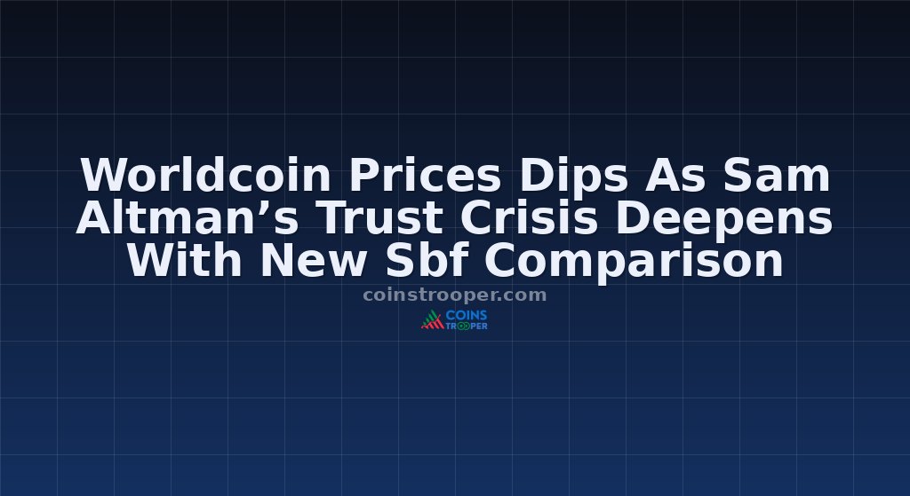 Worldcoin Prices Dips As Sam Altman’s Trust Crisis Deepens With New Sbf Comparison