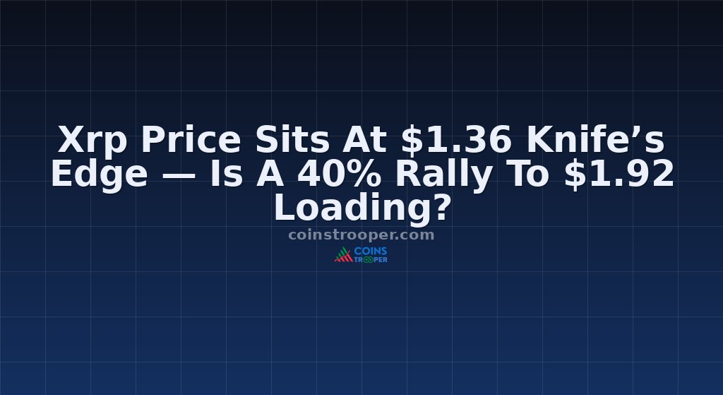 Xrp Price Sits At $1.36 Knife’s Edge — Is A 40% Rally To $1.92 Loading?
