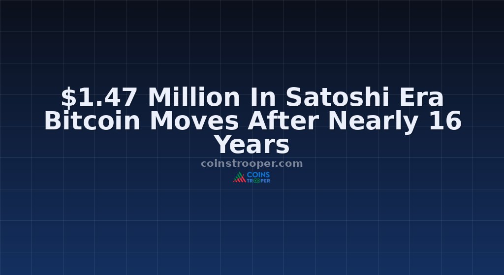 $1.47 Million In Satoshi Era Bitcoin Moves After Nearly 16 Years