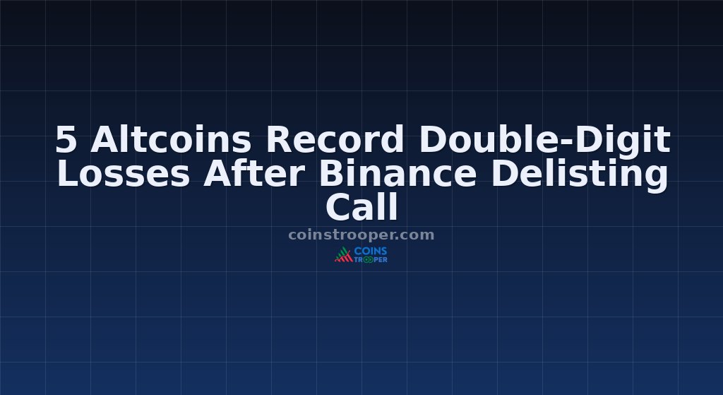 5 Altcoins Record Double-Digit Losses After Binance Delisting Call
