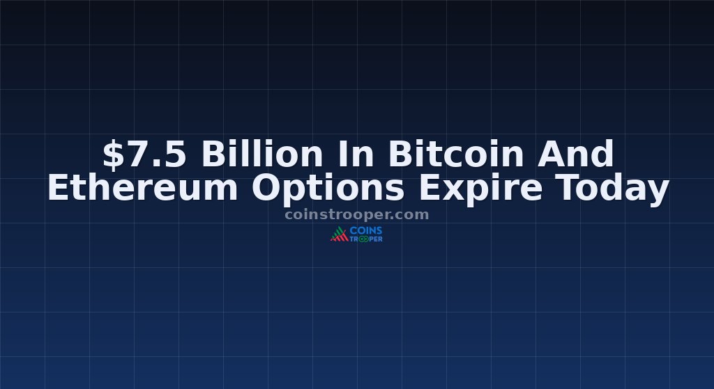 $7.5 Billion In Bitcoin And Ethereum Options Expire Today