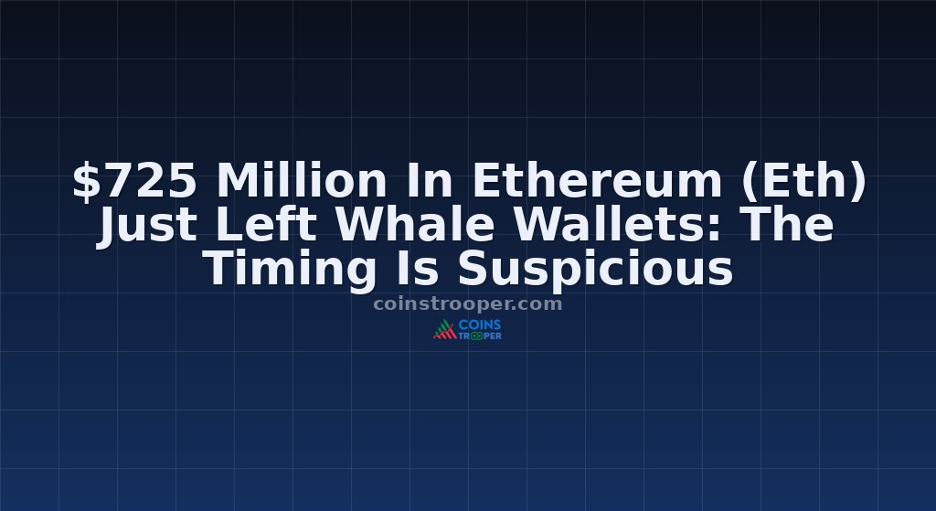 $725 Million In Ethereum (Eth) Just Left Whale Wallets: The Timing Is Suspicious