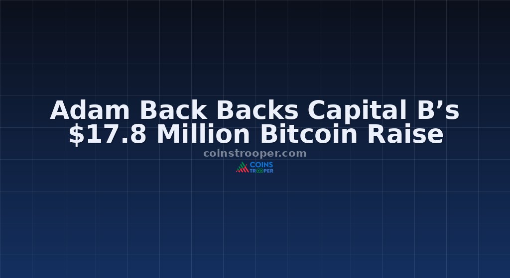 Adam Back Backs Capital B’s $17.8 Million Bitcoin Raise