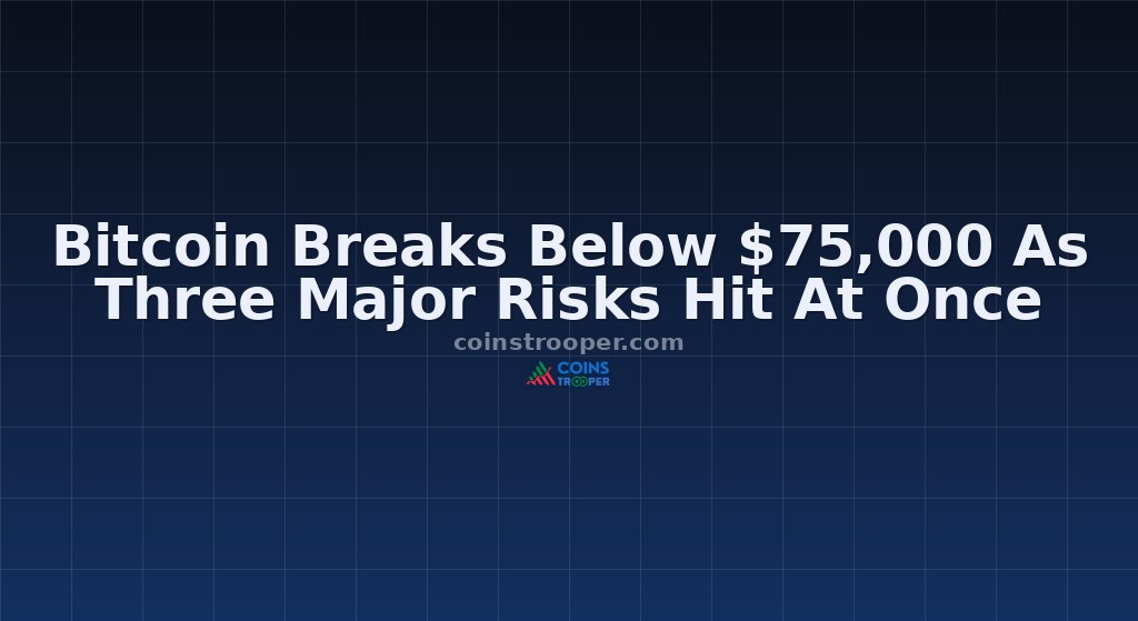 Bitcoin Breaks Below $75,000 As Three Major Risks Hit At Once