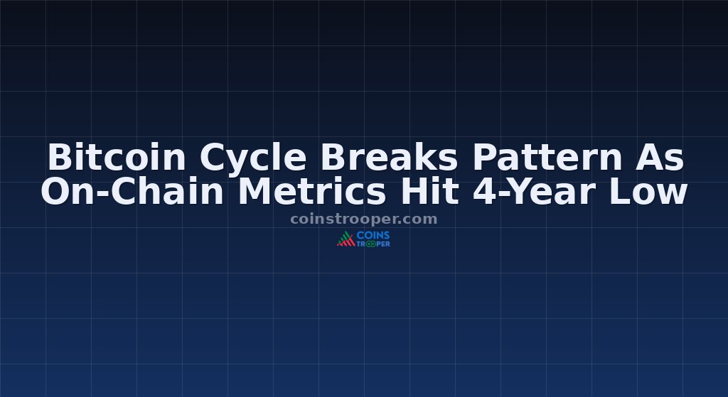 Bitcoin Cycle Breaks Pattern As On-Chain Metrics Hit 4-Year Low