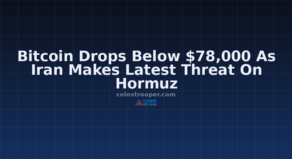 Bitcoin Drops Below $78,000 As Iran Makes Latest Threat On Hormuz