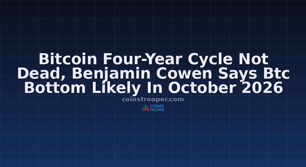 Bitcoin Four-Year Cycle Not Dead, Benjamin Cowen Says Btc Bottom Likely In October 2026