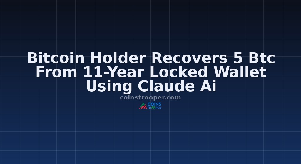 Bitcoin Holder Recovers 5 Btc From 11-Year Locked Wallet Using Claude Ai