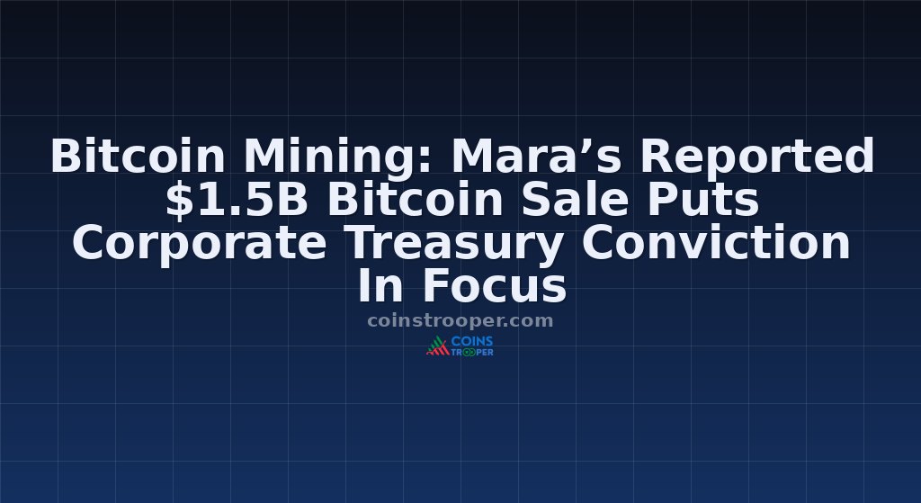 Bitcoin Mining: Mara’s Reported $1.5B Bitcoin Sale Puts Corporate Treasury Conviction In Focus