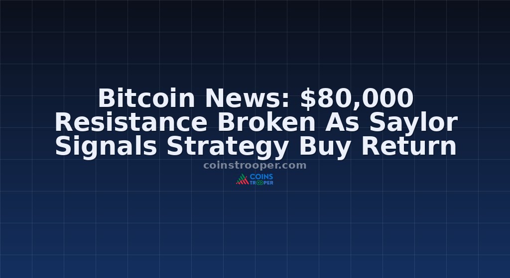 Bitcoin News: $80,000 Resistance Broken As Saylor Signals Strategy Buy Return