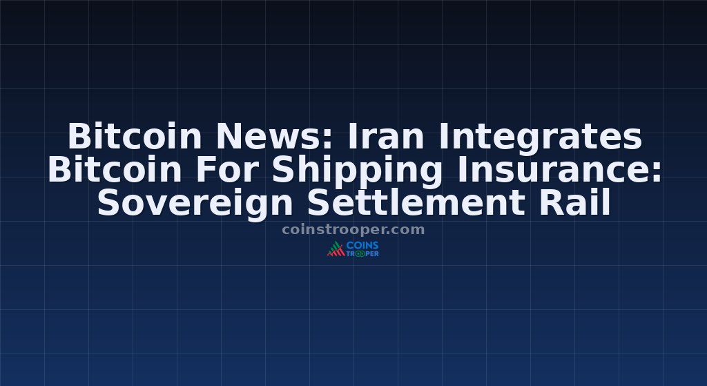 Bitcoin News: Iran Integrates Bitcoin For Shipping Insurance: Sovereign Settlement Rail