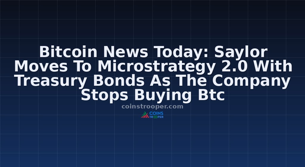 Bitcoin News Today: Saylor Moves To Microstrategy 2.0 With Treasury Bonds As The Company Stops Buying Btc