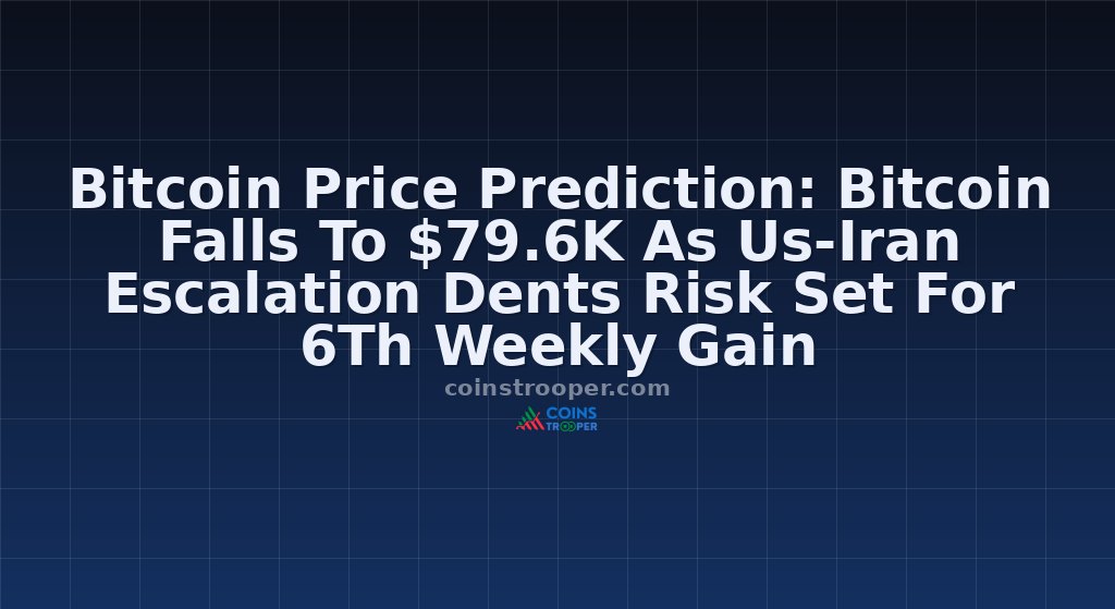 Bitcoin Price Prediction: Bitcoin Falls To $79.6K As Us-Iran Escalation Dents Risk Set For 6Th Weekly Gain