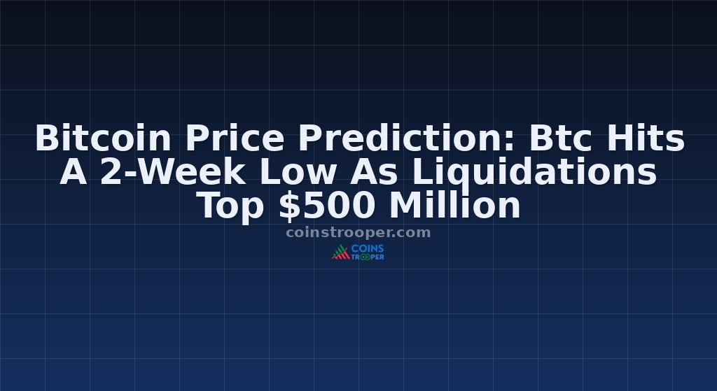 Bitcoin Price Prediction: Btc Hits A 2-Week Low As Liquidations Top $500 Million
