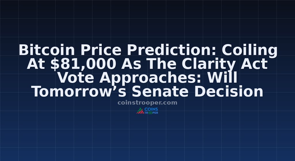 Bitcoin Price Prediction: Coiling At $81,000 As The Clarity Act Vote Approaches: Will Tomorrow’s Senate Decision Trigger A Rally To $90,000?