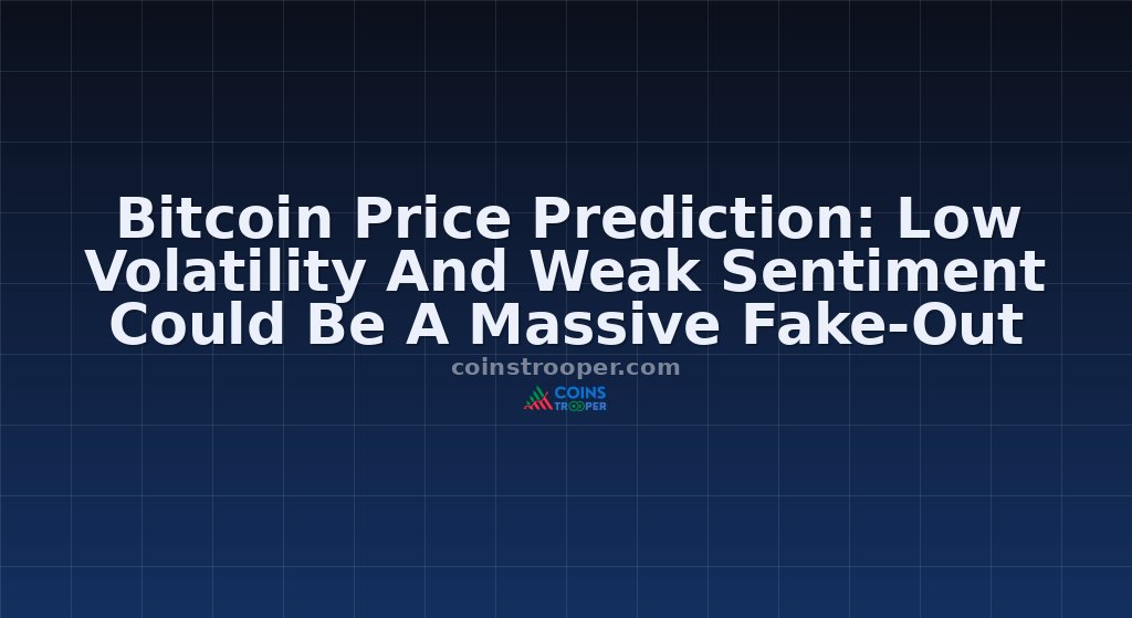 Bitcoin Price Prediction: Low Volatility And Weak Sentiment Could Be A Massive Fake-Out