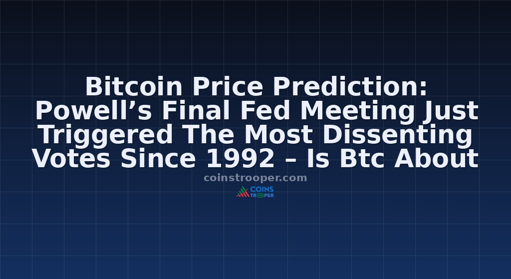 Bitcoin Price Prediction: Powell’s Final Fed Meeting Just Triggered The Most Dissenting Votes Since 1992 – Is Btc About To Pay The Price?