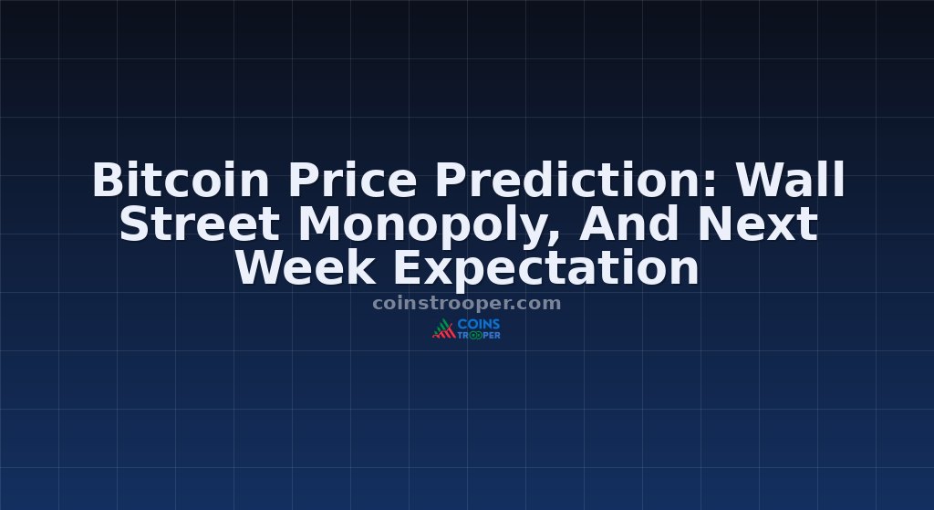 Bitcoin Price Prediction: Wall Street Monopoly, And Next Week Expectation