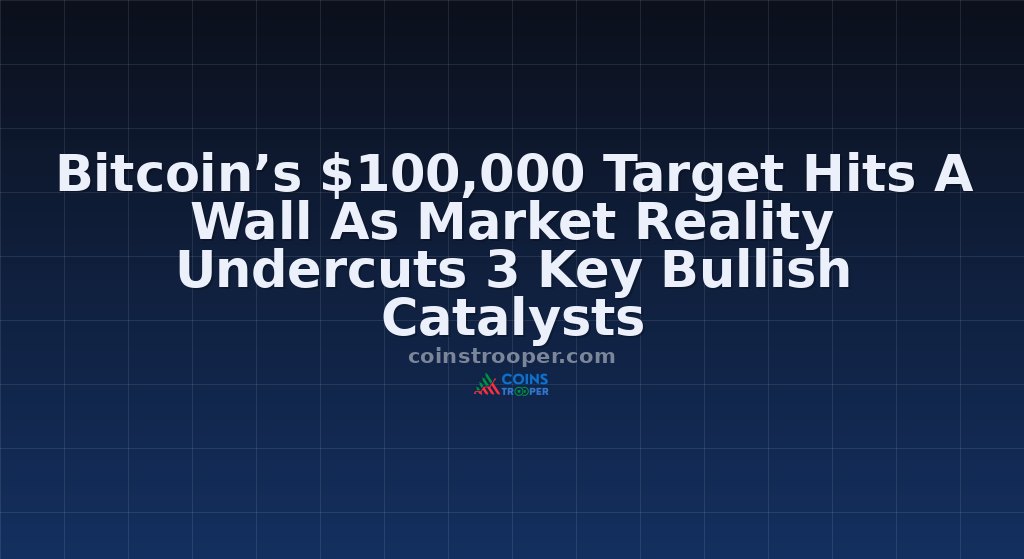 Bitcoin’s $100,000 Target Hits A Wall As Market Reality Undercuts 3 Key Bullish Catalysts