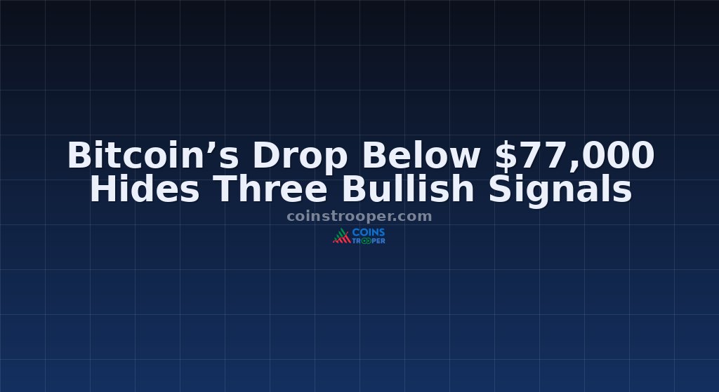 Bitcoin’s Drop Below $77,000 Hides Three Bullish Signals