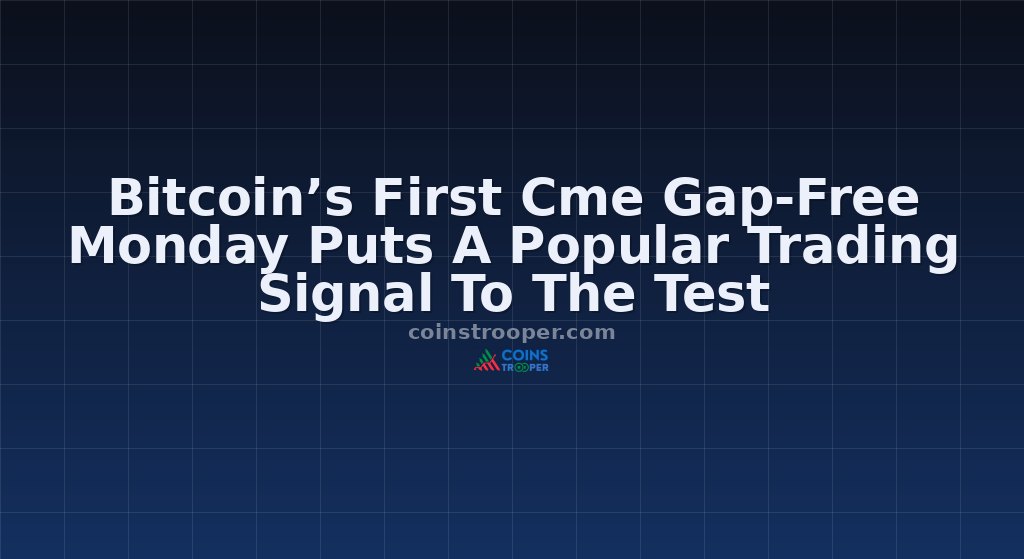 Bitcoin’s First Cme Gap-Free Monday Puts A Popular Trading Signal To The Test