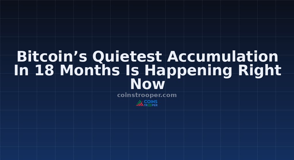 Bitcoin’s Quietest Accumulation In 18 Months Is Happening Right Now