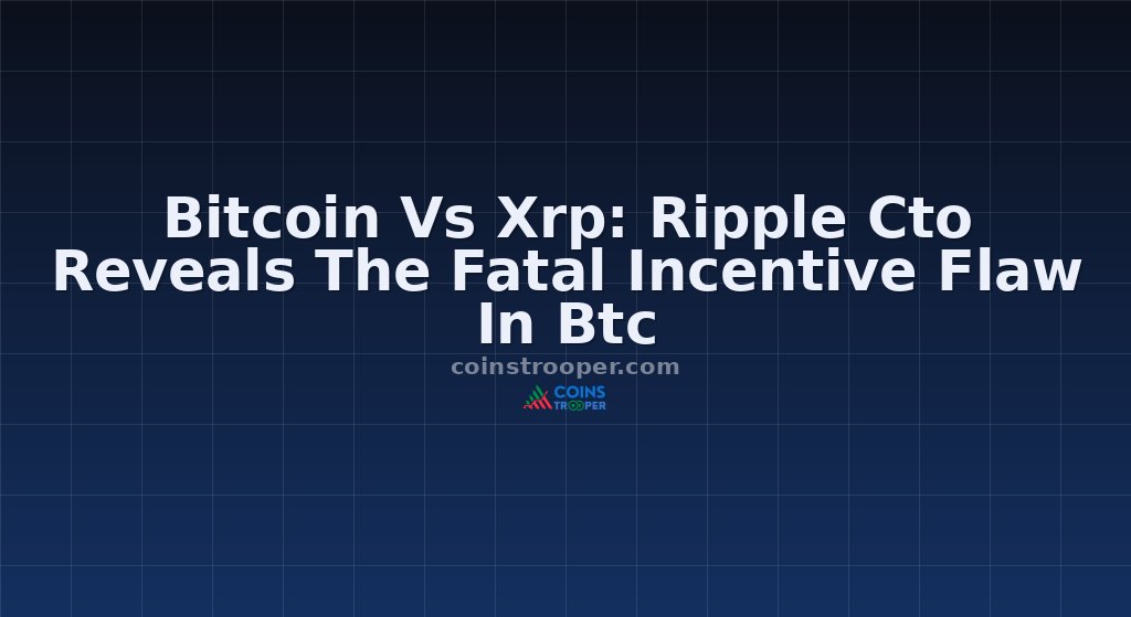 Bitcoin Vs Xrp: Ripple Cto Reveals The Fatal Incentive Flaw In Btc