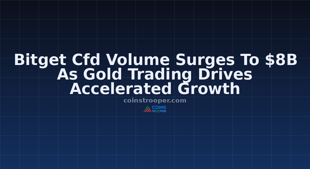 Bitget Cfd Volume Surges To $8B As Gold Trading Drives Accelerated Growth