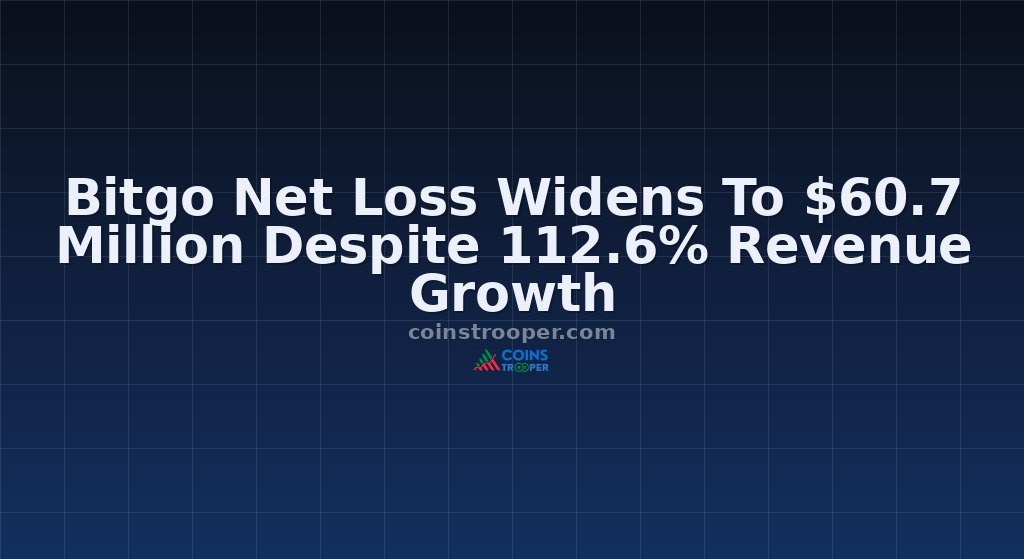 Bitgo Net Loss Widens To $60.7 Million Despite 112.6% Revenue Growth
