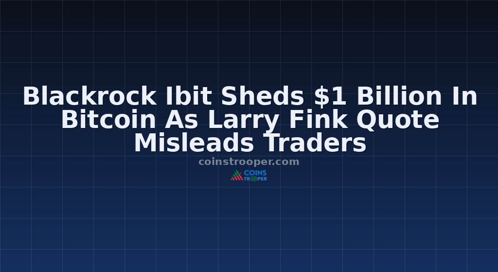 Blackrock Ibit Sheds $1 Billion In Bitcoin As Larry Fink Quote Misleads Traders