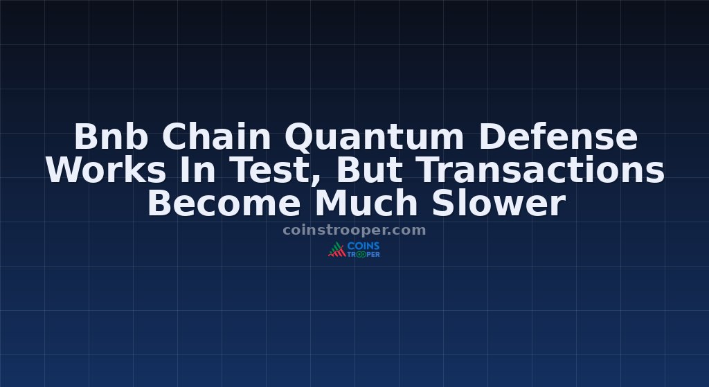 Bnb Chain Quantum Defense Works In Test, But Transactions Become Much Slower