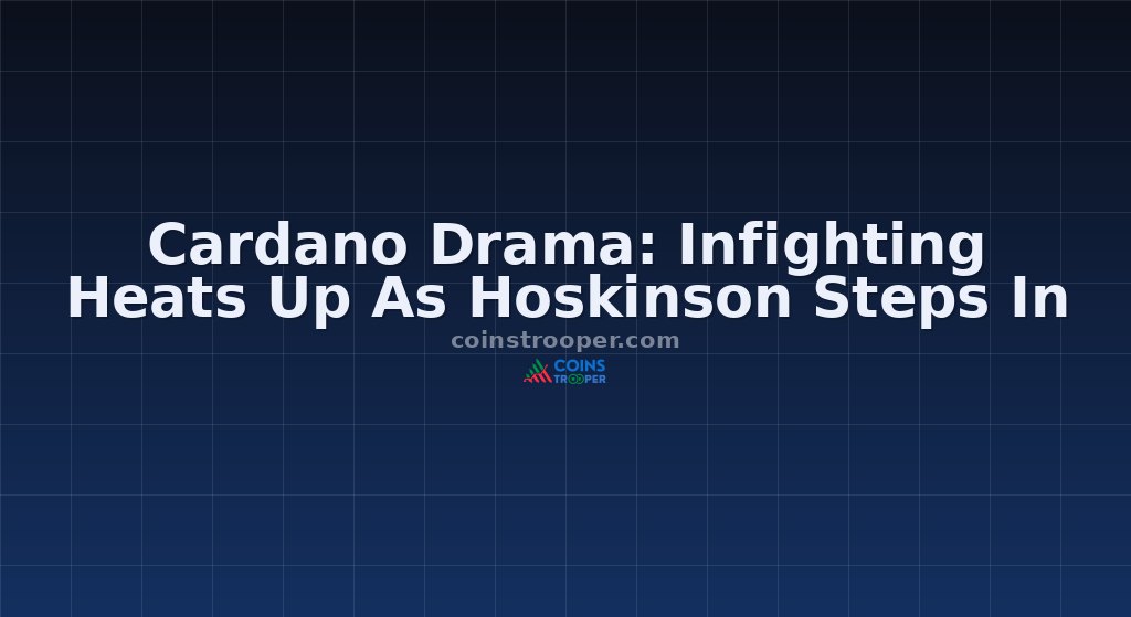 Cardano Drama: Infighting Heats Up As Hoskinson Steps In