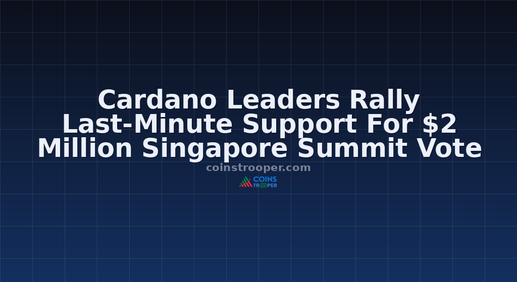 Cardano Leaders Rally Last-Minute Support For $2 Million Singapore Summit Vote
