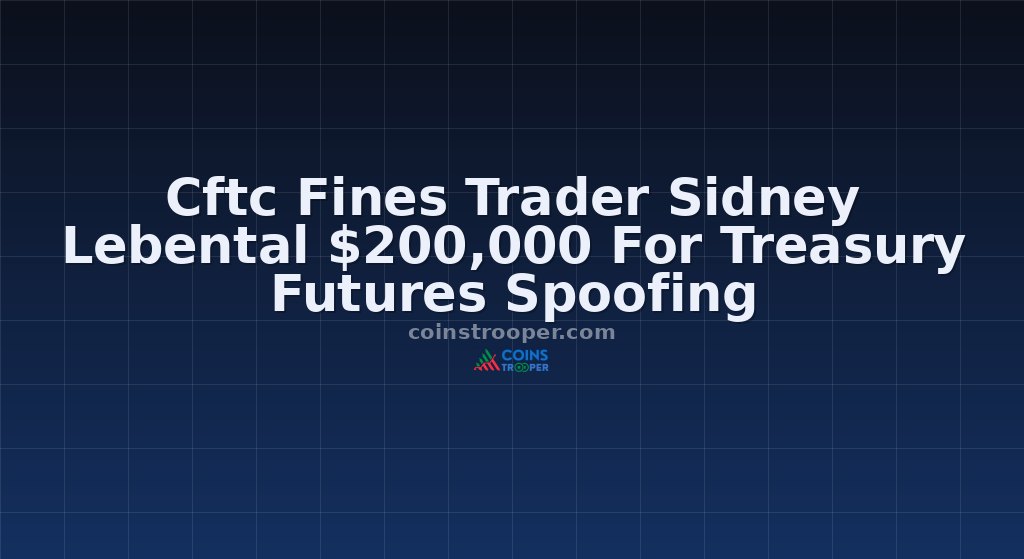 Cftc Fines Trader Sidney Lebental $200,000 For Treasury Futures Spoofing