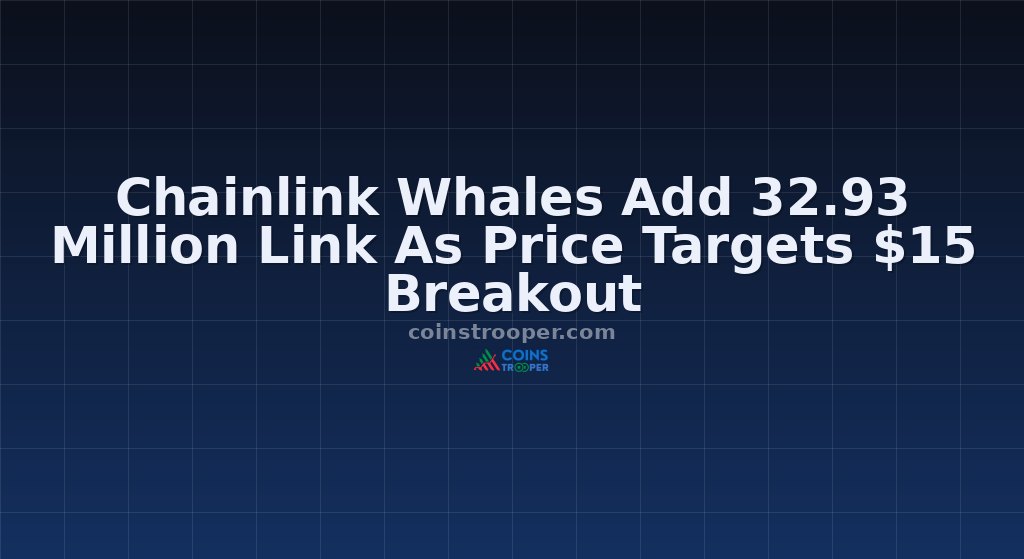 Chainlink Whales Add 32.93 Million Link As Price Targets $15 Breakout