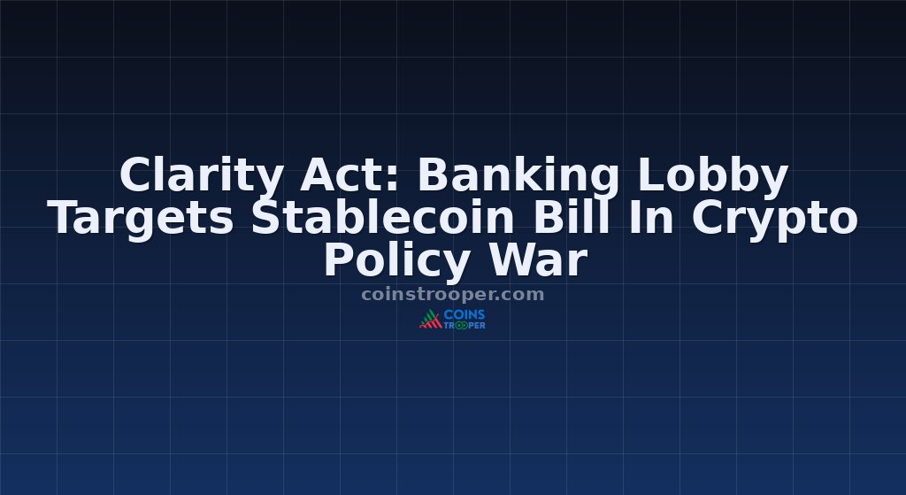 Clarity Act: Banking Lobby Targets Stablecoin Bill In Crypto Policy War