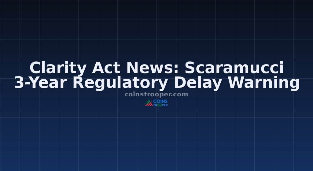 Clarity Act News: Scaramucci 3-Year Regulatory Delay Warning