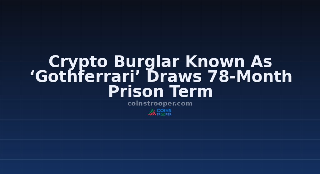 Crypto Burglar Known As ‘Gothferrari’ Draws 78-Month Prison Term