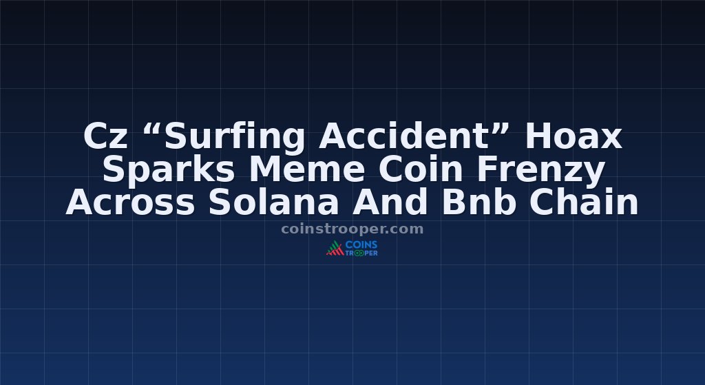 Cz “Surfing Accident” Hoax Sparks Meme Coin Frenzy Across Solana And Bnb Chain