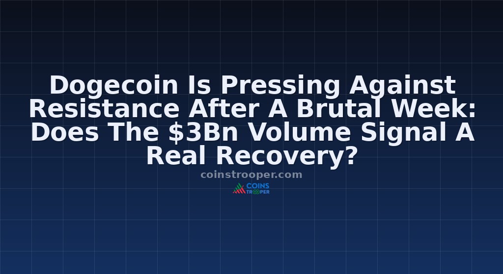 Dogecoin Is Pressing Against Resistance After A Brutal Week: Does The $3Bn Volume Signal A Real Recovery?