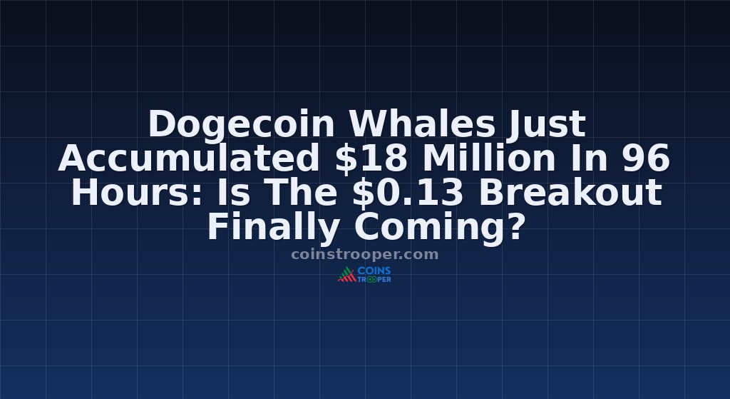 Dogecoin Whales Just Accumulated $18 Million In 96 Hours: Is The $0.13 Breakout Finally Coming?