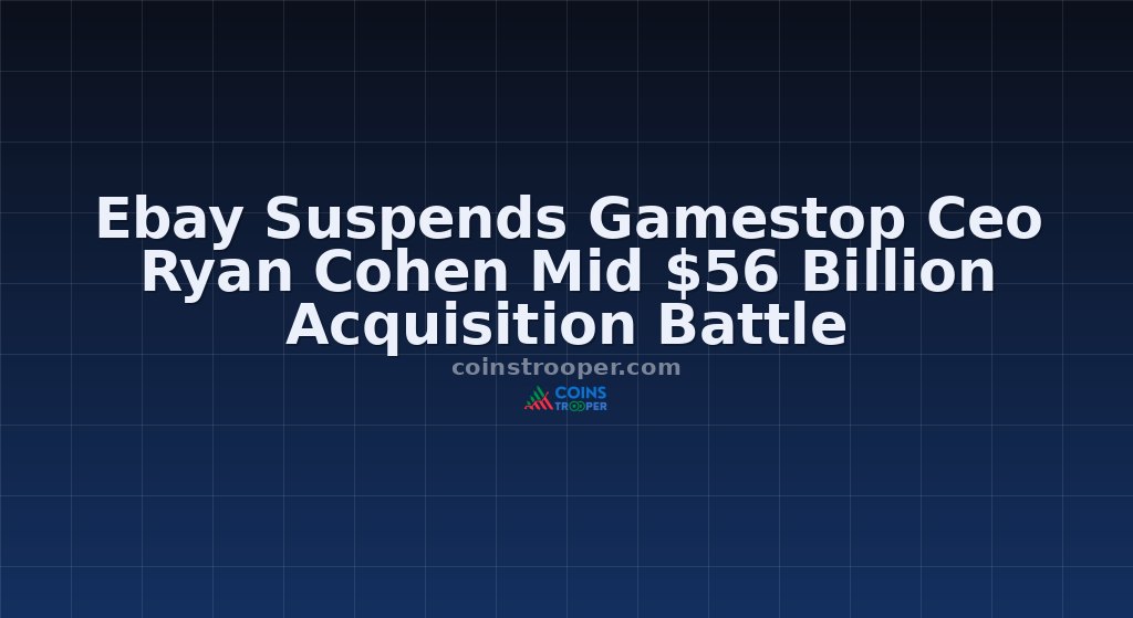 Ebay Suspends Gamestop Ceo Ryan Cohen Mid $56 Billion Acquisition Battle
